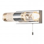 Bubble - Chrome 2 Light LED Wall Lamp with Bubble Effect Glass