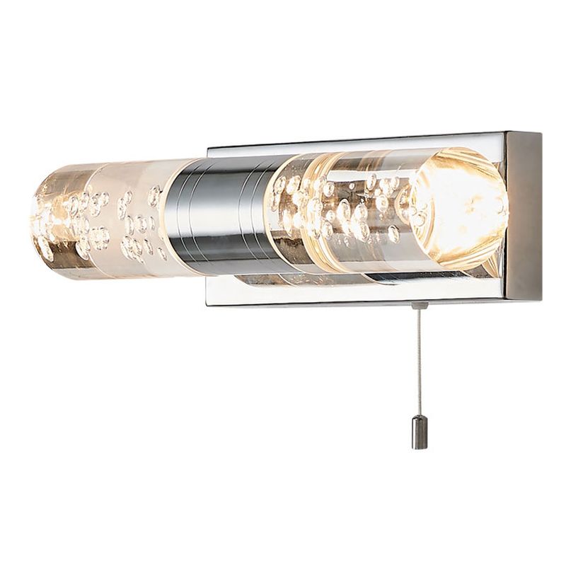 Cork Lighting-WB320/2CR - Bubble - Chrome 2 Light LED Wall Lamp with Bubble Effect Glass