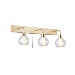 Reyna - Satin Brass 3 Light LED Wall Lamp with Double Glasses Reyna - Satin Brass 3 Light LED Wall Lamp with Double Glasses