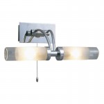 Mini Globe - Chrome 2 Light Wall Lamp with Double Glasses Mini Globe - Chrome 2 Light Wall Lamp with Double Glasses