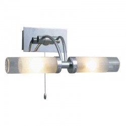 Mini Globe - Chrome 2 Light Wall Lamp with Double Glasses Mini Globe - Chrome 2 Light Wall Lamp with Double Glasses