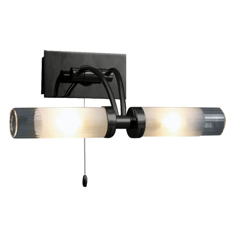 Cork Lighting-WB4072/BL - Acqua Globe - Black 2 Light Wall Lamp with Double Glasses