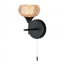 Alpine - Matt Black Wall Lamp with Textured Glass Alpine - Matt Black Wall Lamp with Textured Glass