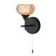 Cork Lighting-WB4633/1BL - Alpine - Matt Black Wall Lamp with Textured Glass