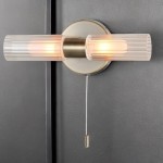 Olivia - Antique Brass 2 Light Wall Lamp with Clear & White Glass