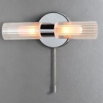 Olivia - Polished Chrome 2 Light Wall Lamp with Clear & White Glass