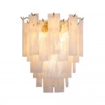 Cascade - Satin Brass 3 Light Wall Lamp with Slate Glass Style