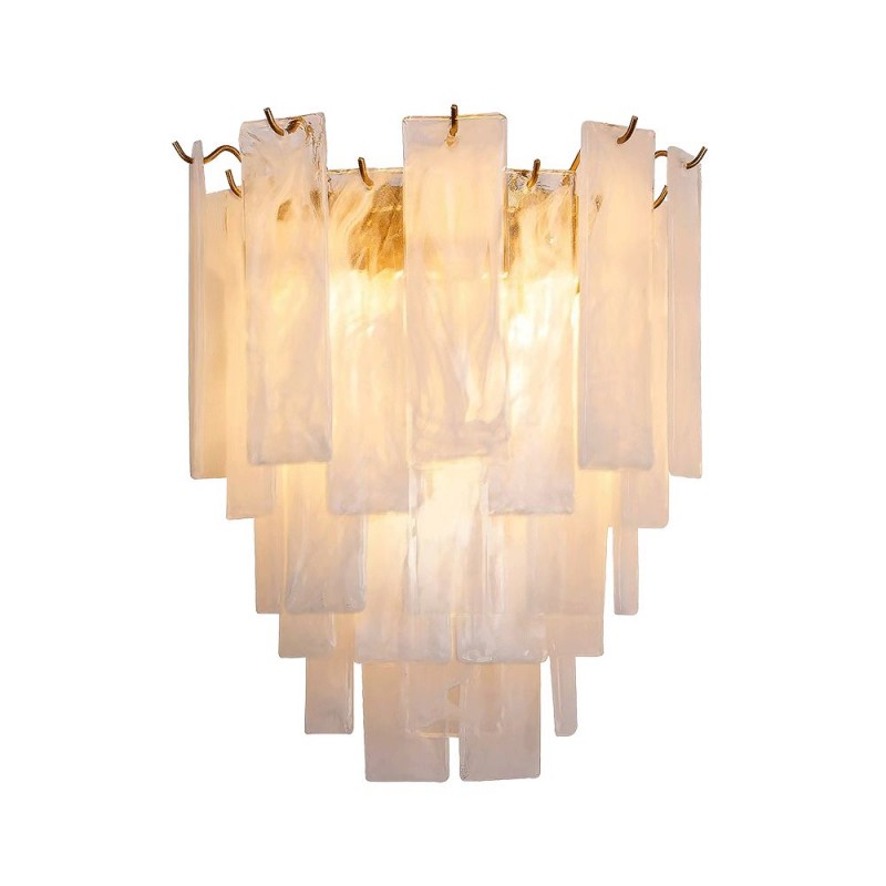 Cork Lighting-WB5270/3WGLD - Cascade - Satin Brass 3 Light Wall Lamp with Slate Glass Style