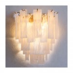 Cascade - Satin Brass 3 Light Wall Lamp with Slate Glass Style