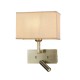 Cork Lighting-WB7213-3WLEDAB - Newport - Antique Brass Reading Wall Lamp with Soft Beige Shade