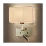 Newport - Antique Brass Reading Wall Lamp with Soft Beige Shade