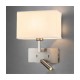 Cork Lighting-WB7213-3WLEDSN - Newport - Satin Nickel Reading Wall Lamp with White Shade