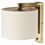 Oxford - Antique Brass Wall Lamp with Oatmeal Shade