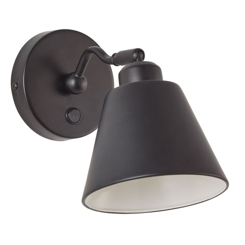 Cork Lighting-WB9180/BL - Harbour - Matt Black Wall Lamp