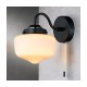 Cork Lighting-WBSCHGL/BL - School House - Matt Black Wall Lamp with White Glass IP44