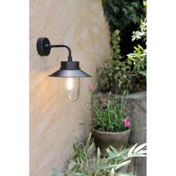 Baltimore - Black Wall Lamp with Glass Diffuser IP44
