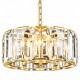 Cork Lighting-PF4655/6SB - Presocia - Painted Gold 6 Light Chandelier with Transparent Crystal