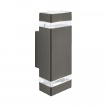 Sheffield - Outdoor Dark Grey 2 Light Wall Lamp (bulbs excluded)