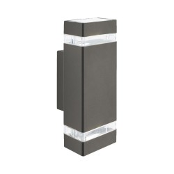 Sheffield - Outdoor Dark Grey 2 Light Wall Lamp (bulbs excluded)