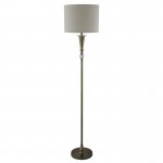 Oscar - Antique Brass Floor Lamp with Oatmeal Linen Shade