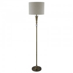 Oscar - Linen Shade & Antique Brass Floor Lamp