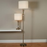 Oscar - Antique Brass Floor Lamp with Oatmeal Linen Shade