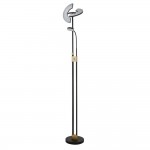 Gio - Black & Satin Brass LED Mother & Child Floor Lamp