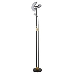 Gio - Black & Satin Brass LED Mother & Child Floor Lamp