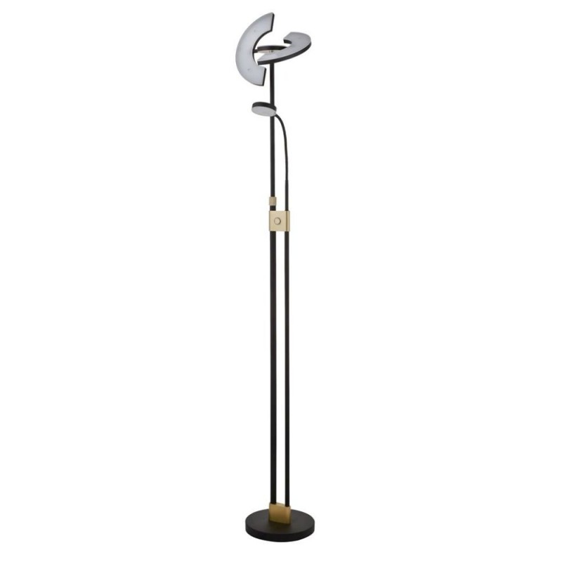 Searchlight-1024MBSB - Gio - Black & Satin Brass LED Mother & Child Floor Lamp
