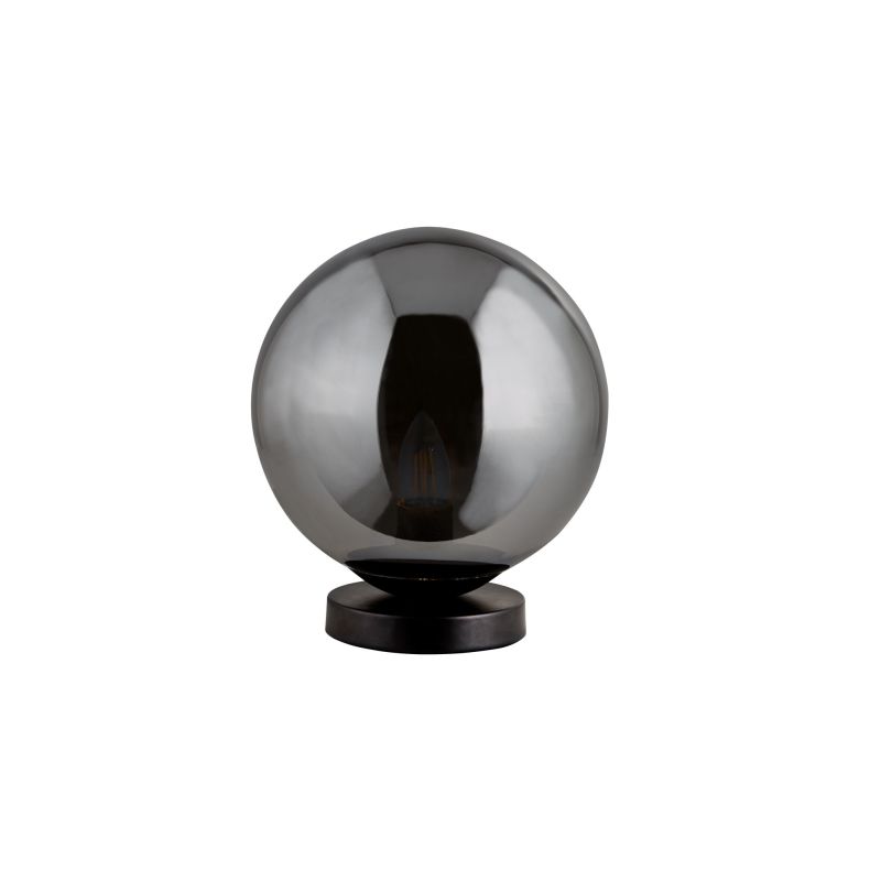 Searchlight-1025-1SM - Amsterdam - Smoky Glass & Black Table Lamp