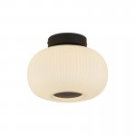 Lumina - White Ribbed Glass & Black Ceiling Lamp Lumina - White Ribbed Glass & Black Ceiling Lamp