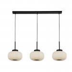 Lumina - White Ribbed Glass & Black 3 Light over Island Fitting Lumina - White Ribbed Glass & Black 3 Light over Island Fitting
