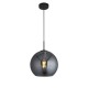 Searchlight-1031-1SM - Amsterdam - Smoky Glass & Black Globe Pendant ∅ 30 cm