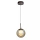 Searchlight-10321-1BZ - Solis - Bronze LED Pendant with Amber Glass & Crystal