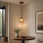 Solis - Bronze LED Pendant with Amber Glass & Crystal