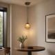 Searchlight-10321-1BZ - Solis - Bronze LED Pendant with Amber Glass & Crystal
