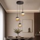 Searchlight-10321-3BZ - Solis - Bronze 3 Light LED Cluster Pendant with Amber Glass & Crystal