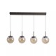 Searchlight-10321-4BZ - Solis - Bronze 4 Light LED over Island Fitting with Amber Glass & Crystal