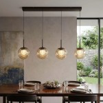 Solis - Bronze 4 Light LED over Island Fitting with Amber Glass & Crystal