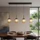 Searchlight-10321-4BZ - Solis - Bronze 4 Light LED over Island Fitting with Amber Glass & Crystal
