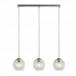 Balls - Polished Chrome 3 Light over Island Fitting with Small Clear Glass