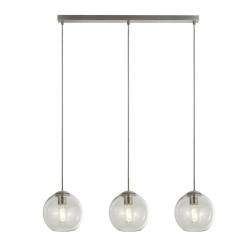 Balls - Polished Chrome 3 Light over Island Fitting with Small Clear Glass