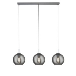 Balls - Polished Chrome 3 Light over Island Fitting with Small Smoked Mirrored Glass