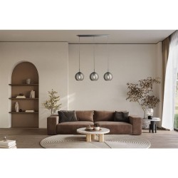 Balls - Polished Chrome 3 Light over Island Fitting with Small Smoked Mirrored Glass