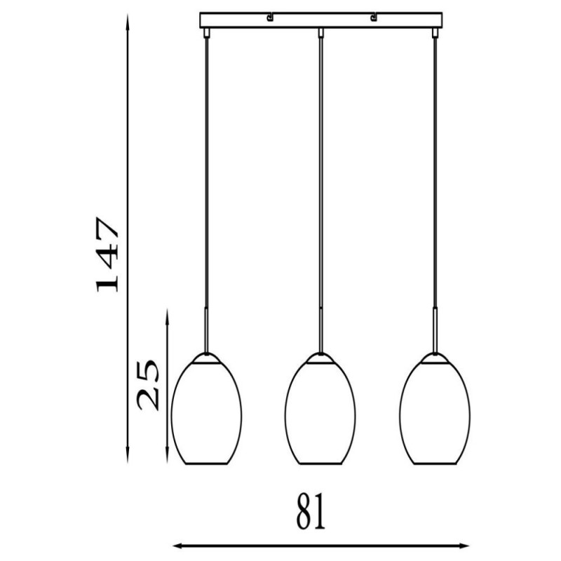 Searchlight-1033-3SM - Balls - Polished Chrome 3 Light over Island Fitting with Small Smoked Mirrored Glass