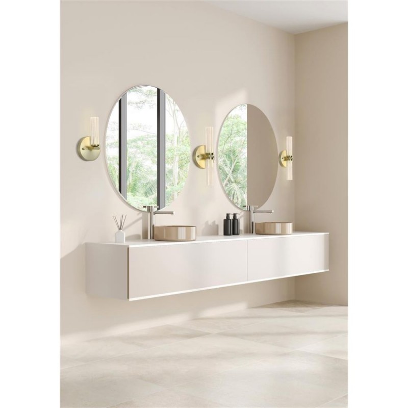 Searchlight-10372SB - Aberdeen - Satin Brass LED Wall Lamp with Decorative Diffuser