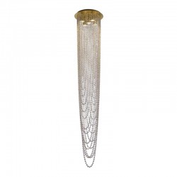 Swoop - Satin Brass 5 Light Chandelier with Crystal Swoop - Satin Brass 5 Light Chandelier with Crystal