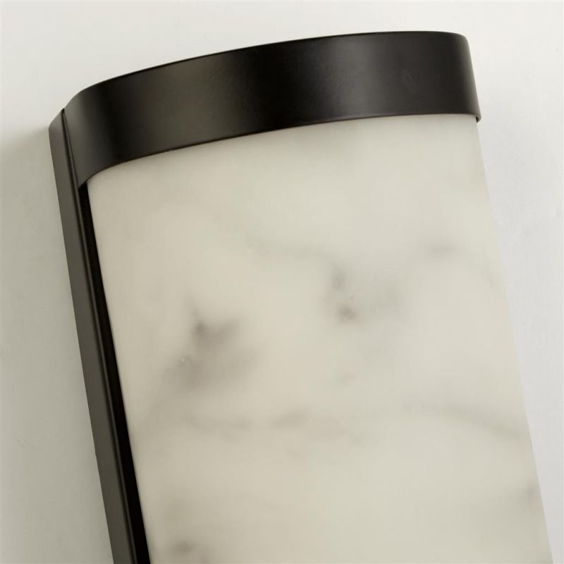 Searchlight-10887BK - Nile - Black LED Wall Lamp with Marbleised Resin IP44