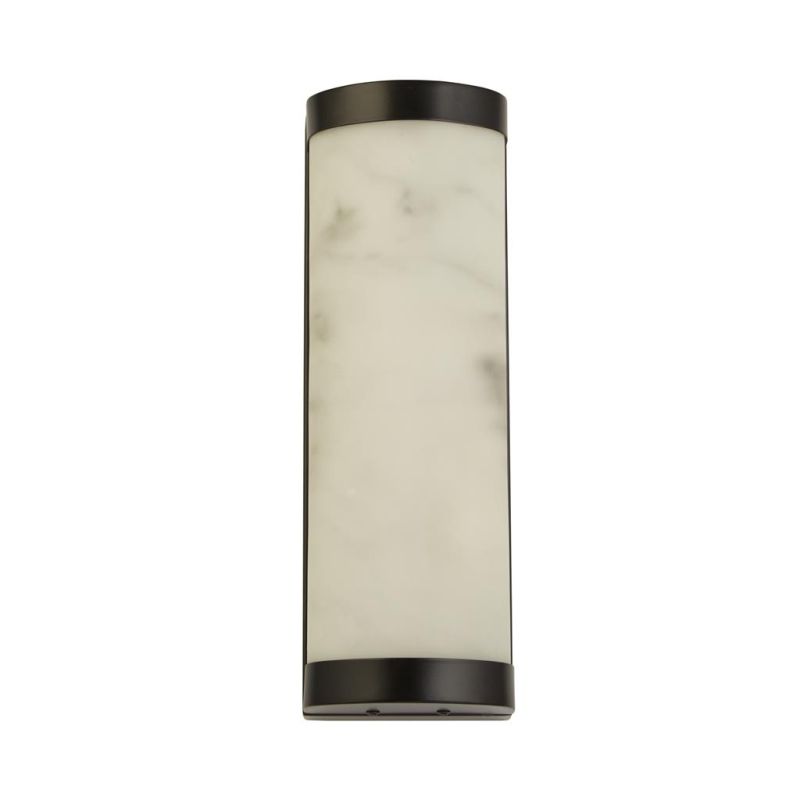 Searchlight-10889BK - Nile - Black LED Wall Lamp with Marbleised Resin IP44