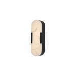 Opaline - Matt Black LED Wall Lamp with Marble Resin Diffuser